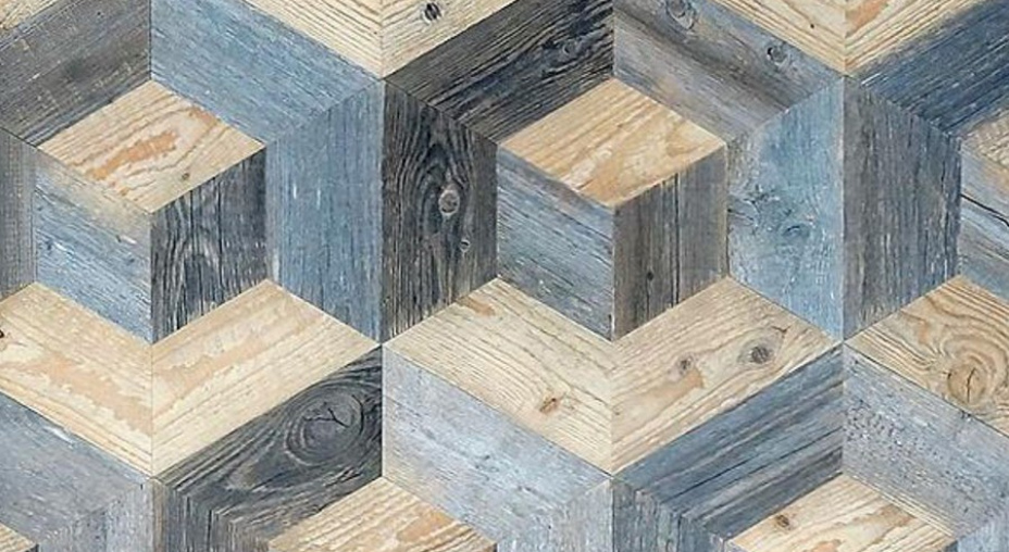 Кубы панель из амбарной доски на фанере