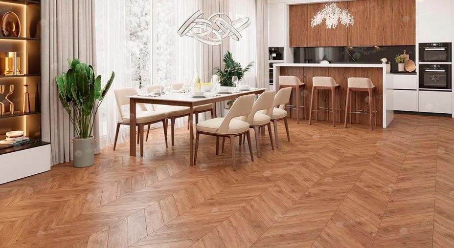 Кварцвинил елочка ECO 20-10 Гевуина Chevron Alpine Floor фото