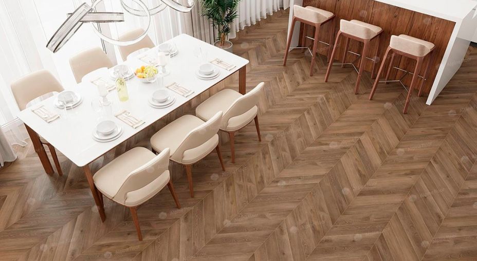 Кварцвинил елочка ECO 20-4 Дуб Насыщенный Chevron Alpine Floor фото