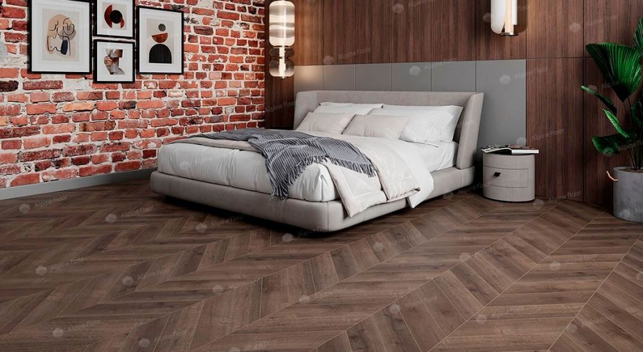 Кварцвинил елочка ECO 20-9 Дуб Антарес Chevron Alpine Floor фото