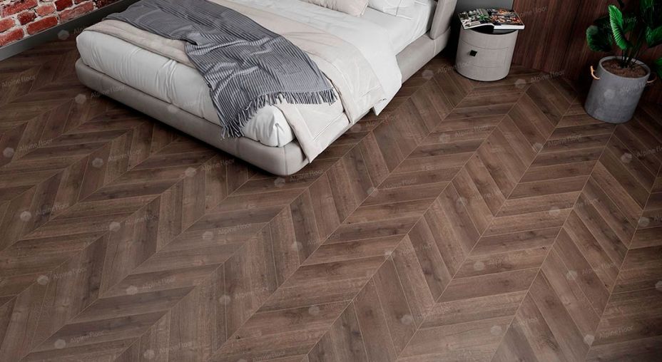 Кварцвинил елочка ECO 20-9 Дуб Антарес Chevron Alpine Floor фото