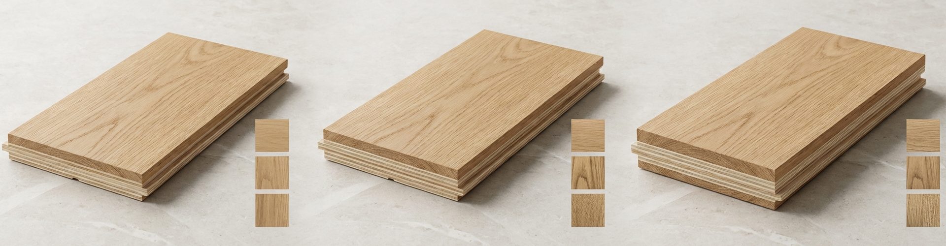 Схема выбора инженерной доски по толщине, конструкции и типу финишного покрытия.